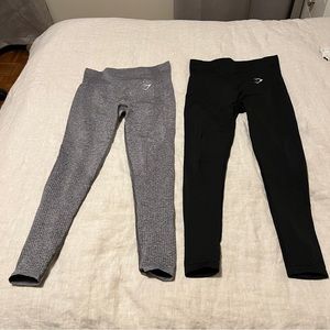 Set of 2 Gymshark Vital Seamless Leggings black and gray size small